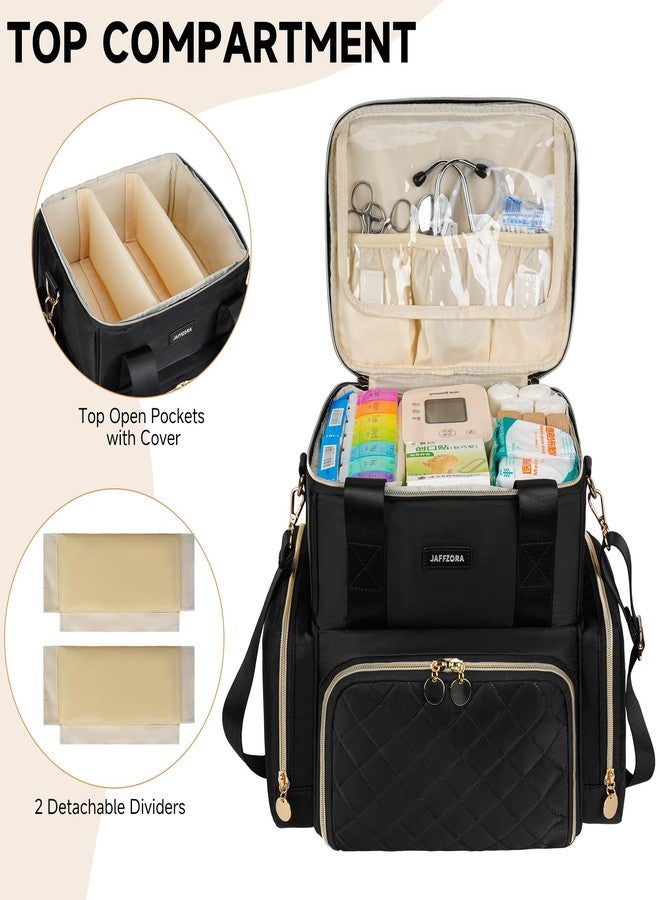 Jaffzora Large Medicine Bag with 3 Removable Cases, Medication Travel Bag with Multiple Storage Sections for Prescription Bottles, Vitamins & Medical Supplies, Black - Image 2